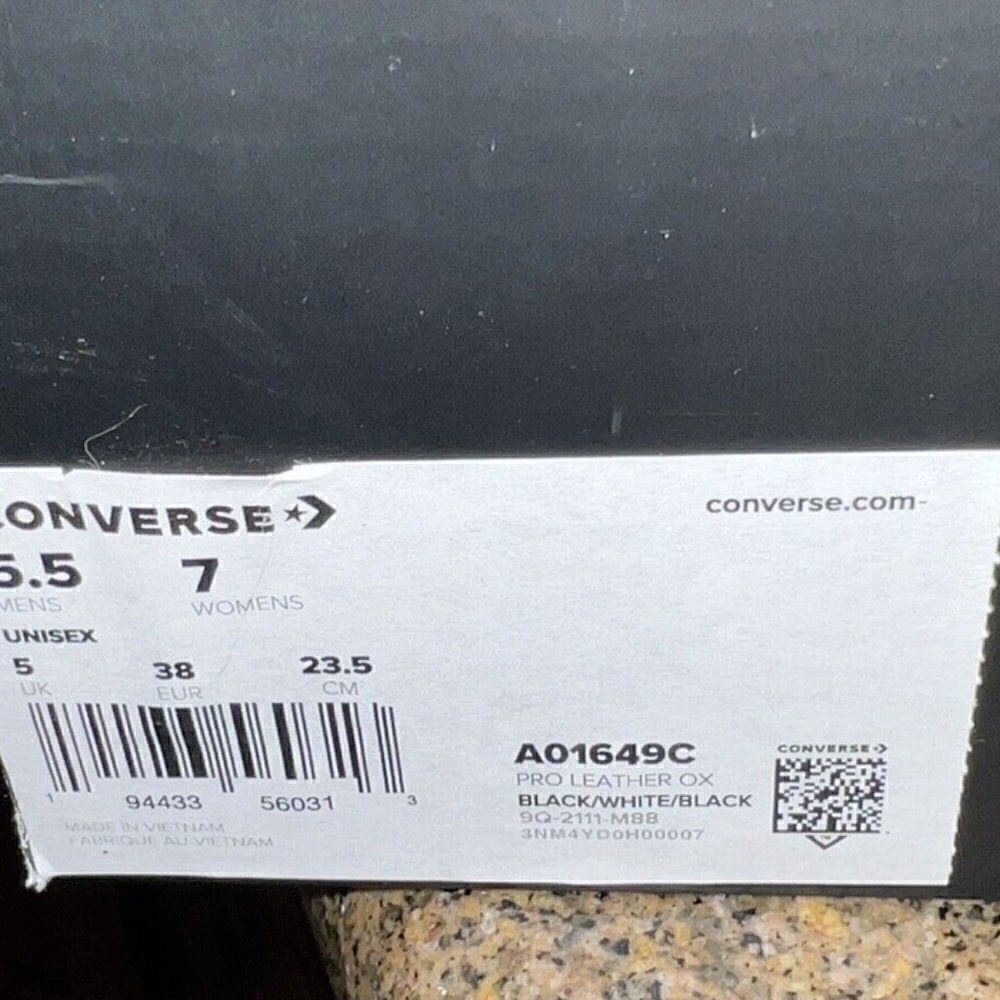 Converse Pro Leather Low It's Possible A01649C Black Sneakers Women's 7 New - Picture 7 of 7